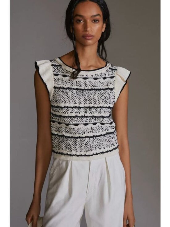 Anthropologie Tops - NWT Anthropologie Ruffle Sweater Knit Tank-sz Small